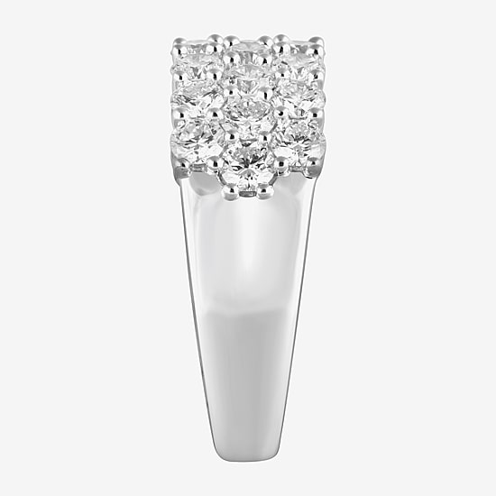 (F/Vs2) Womens 2 CT. T.W. Lab Grown White Diamond Sterling Silver Cocktail Ring