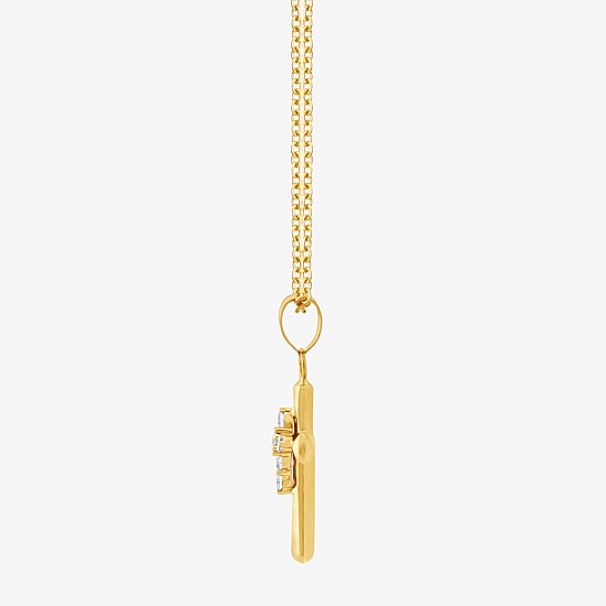 Cross (F/Vs2) Womens 1/4 CT. T.W. Lab Grown White Diamond 14K Gold Over Silver Cross 18 Inch Pendant Necklace