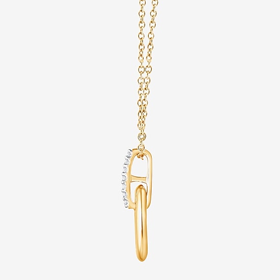 (F/Vs2) Womens Diamond Accent Lab Grown White Diamond 14K Gold Over Silver 18 Inch Pendant Necklace