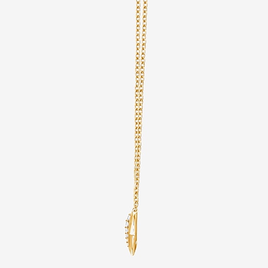 (F/Vs2) Womens 1/10 CT. T.W. Lab Grown White Diamond 14K Gold Over Silver Butterfly 18 Inch Pendant Necklace
