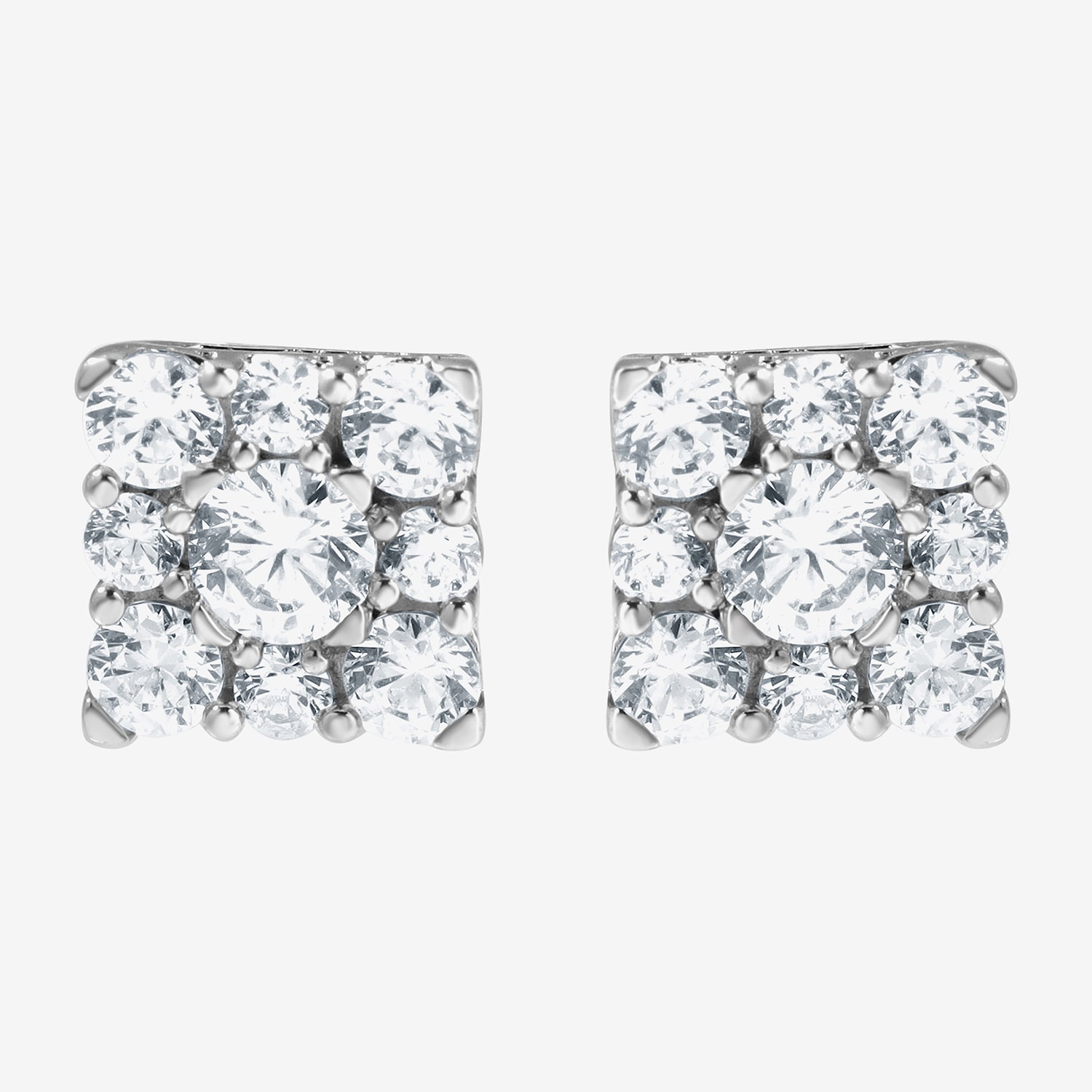 Diamond Blossom (F, Si2) 1 CT. T.W. Lab Grown White Diamond Sterling Silver 7mm Stud Earrings