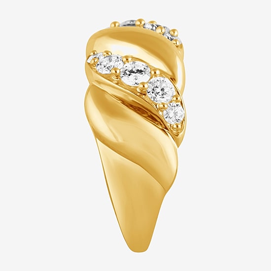 (F, Si2) Womens 1 CT. T.W. Lab Grown White Diamond 14K Gold Over Silver Cocktail Ring