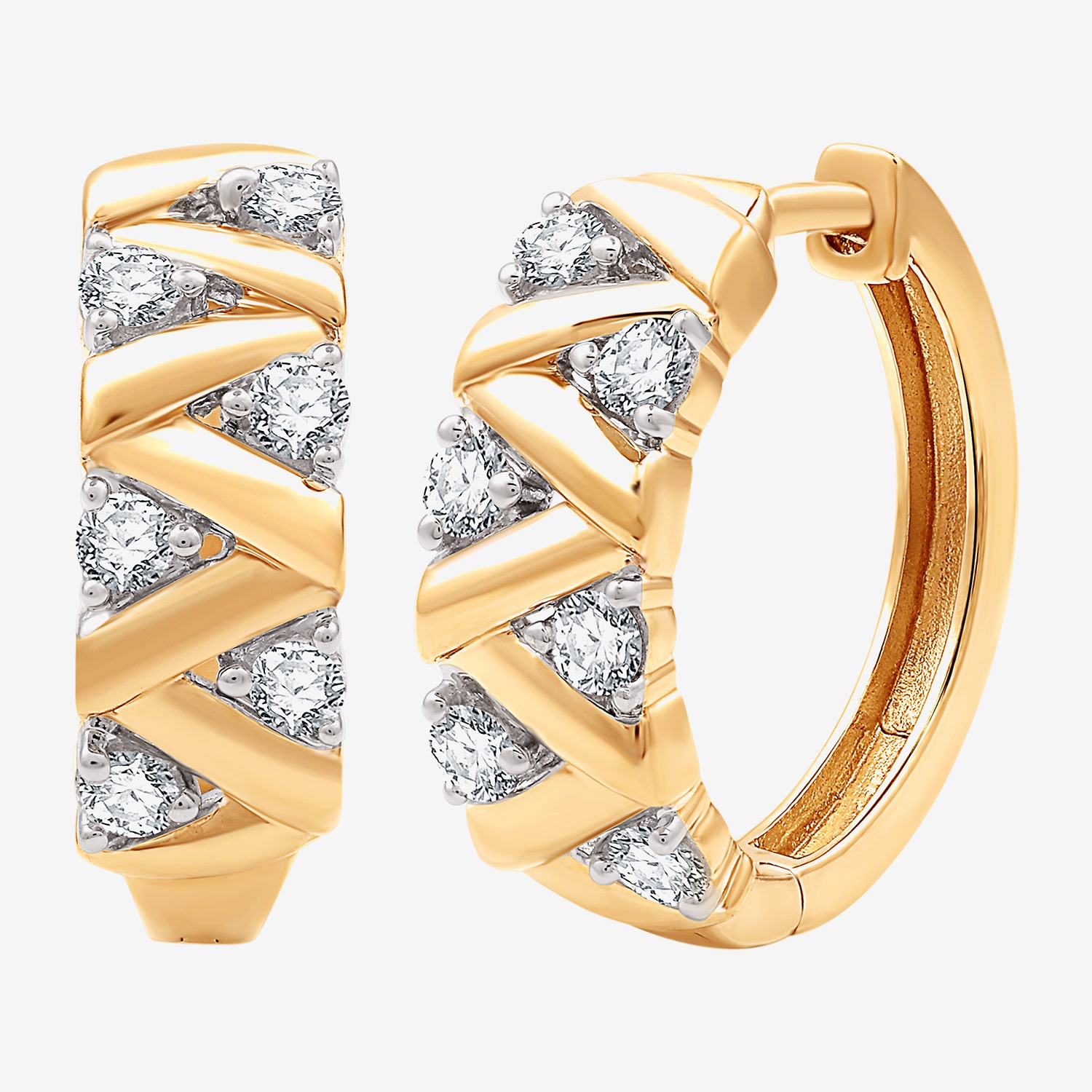 (G, Si1-Si2) Womens 1/2 CT. T.W. Lab Grown White Diamond 14K Gold Over Silver 17.6mm Circle Hoop Earrings