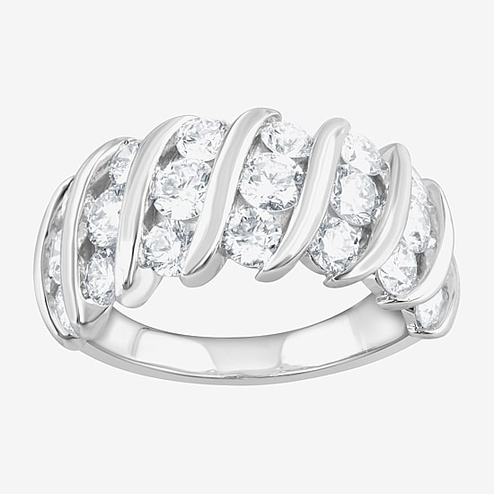 (F, Si2) Womens 3 1/10 Ct. T.W. Lab Grown White Diamond Sterling Silver Band