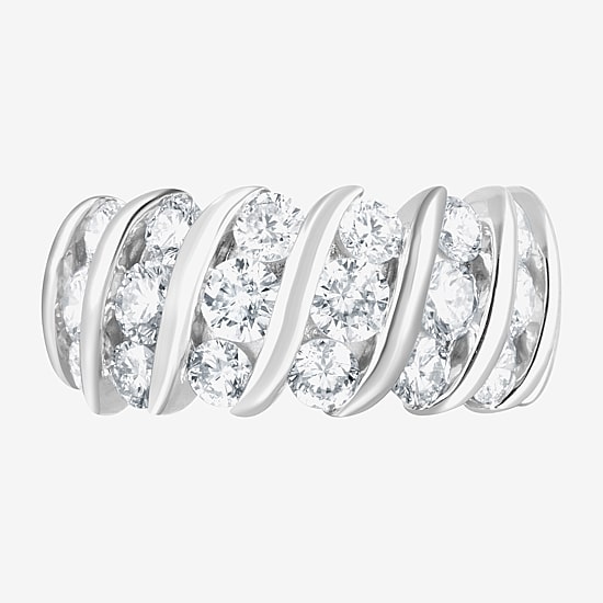 (F, Si2) Womens 3 1/10 Ct. T.W. Lab Grown White Diamond Sterling Silver Band