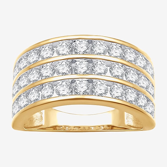 (G, Si1-Si2) Womens 2 CT. T.W. Lab Grown White Diamond 14K Gold Over Silver Band