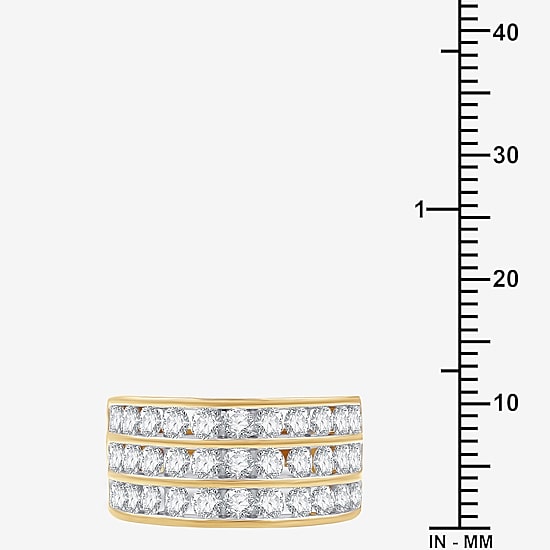 (G, Si1-Si2) Womens 2 CT. T.W. Lab Grown White Diamond 14K Gold Over Silver Band