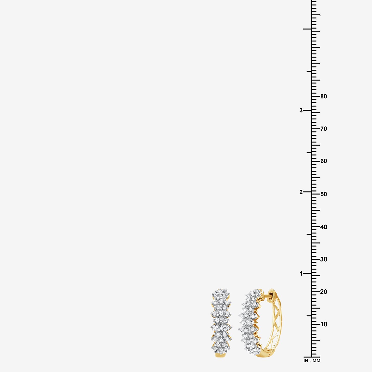 (G, Si1-Si2) Womens 1 CT. T.W. Lab Grown White Diamond 14K Gold Over Silver 19.9mm Hoop Earrings