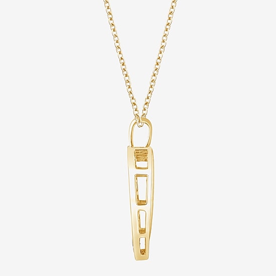 (F, Vs2) Womens 1/2 CT. T.W. Lab Grown White Diamond 14K Gold Over Silver 18 Inch Pendant Necklace