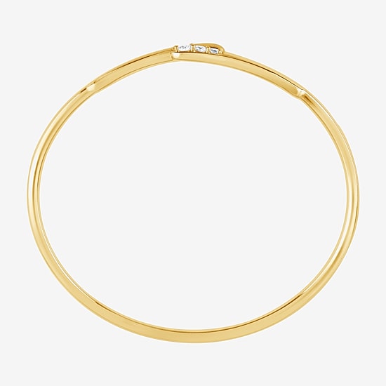 (F, Vs2) Womens 1/4 CT. T.W. Lab Grown White Diamond 14K Gold Over Silver Bangle Bracelet