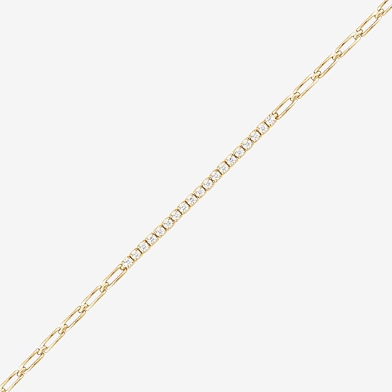 (F, Vs2) Womens 1/2 CT. T.W. Lab Grown White Diamond 14K Gold Over Silver 7 Inch Tennis Bracelet