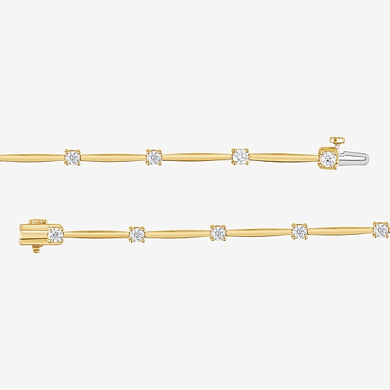 (F/Vs2) Womens 14K Gold Over Silver 7 Inch Solid Chain Bracelet