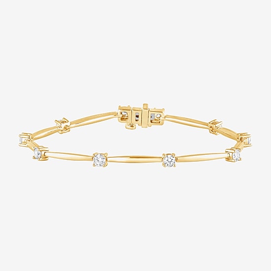 (F/Vs2) Womens 14K Gold Over Silver 7 Inch Solid Chain Bracelet