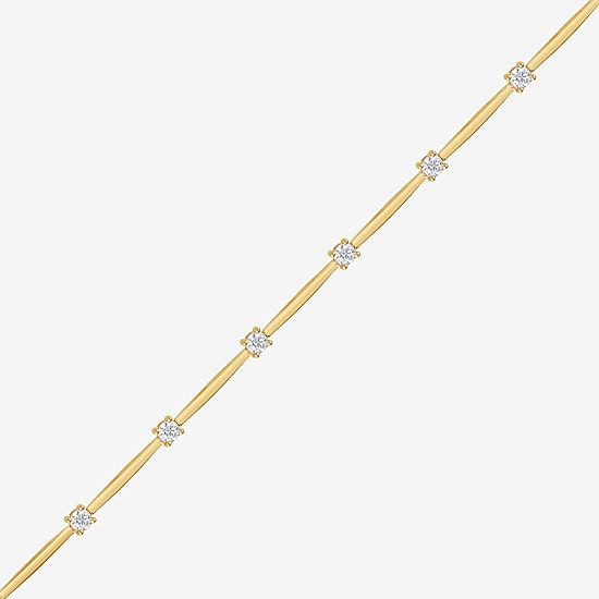 (F/Vs2) Womens 14K Gold Over Silver 7 Inch Solid Chain Bracelet