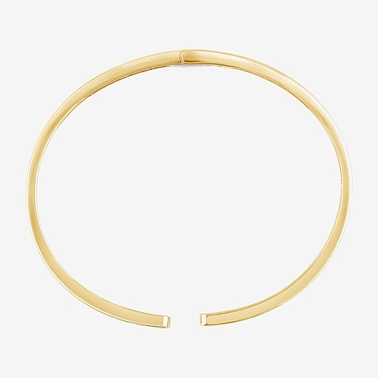 (F, Vs2) Womens 1 CT. T.W. Lab Grown White Diamond 14K Gold Over Silver Bangle Bracelet