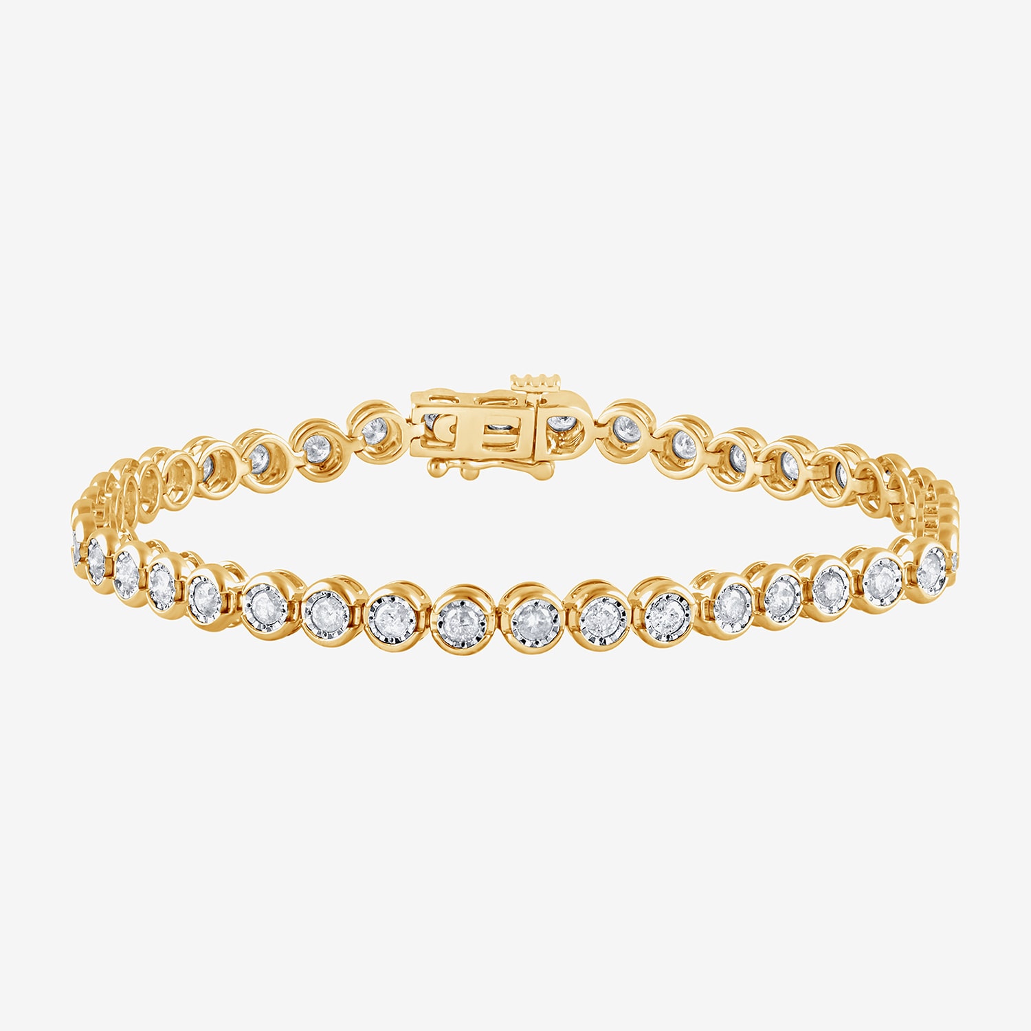 (F, Vs2) Womens 2 CT. T.W. Lab Grown White Diamond 14K Gold Over Silver 7 Inch Tennis Bracelet