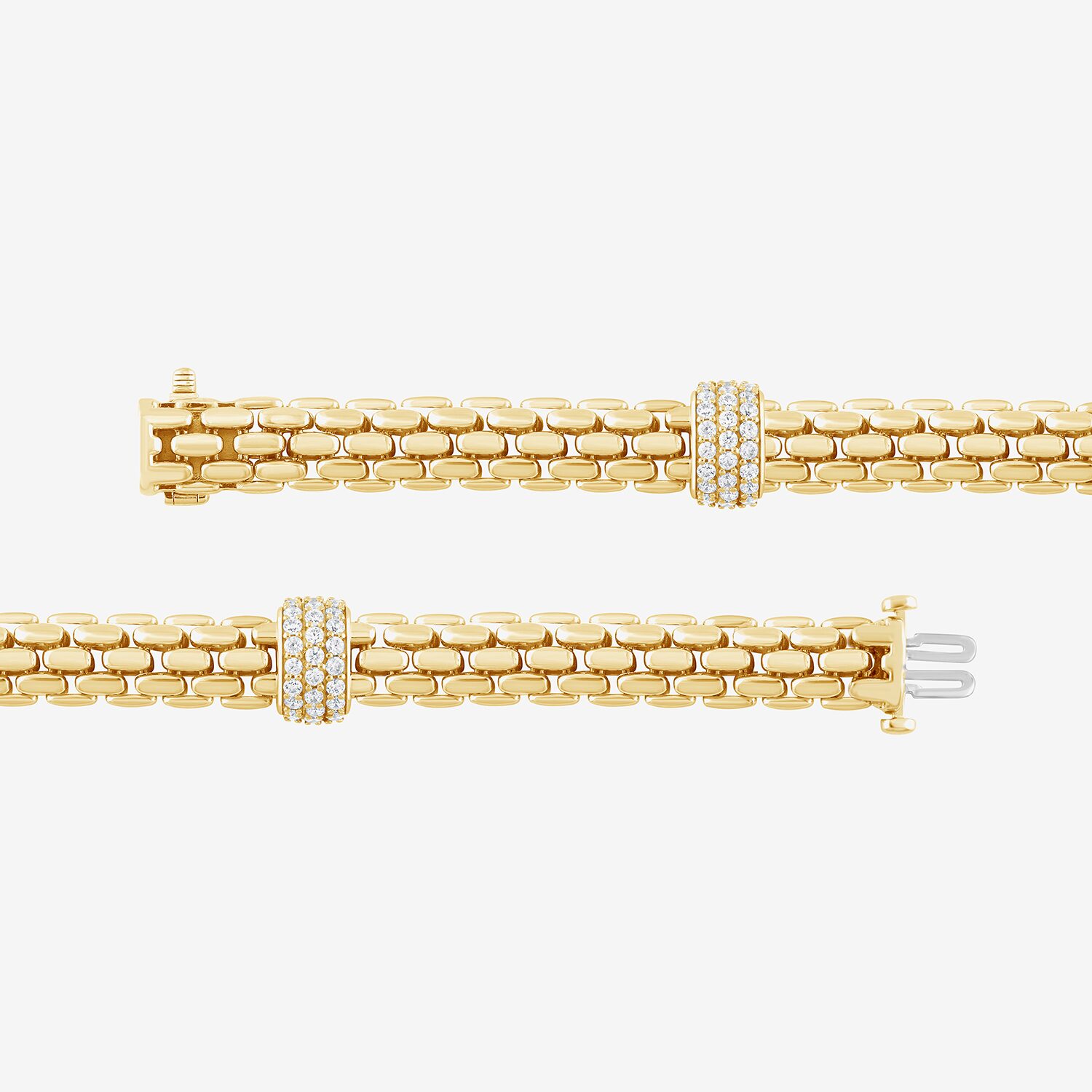 (F/Vs2) Womens 14K Gold Over Silver 8 Inch Solid Chain Bracelet