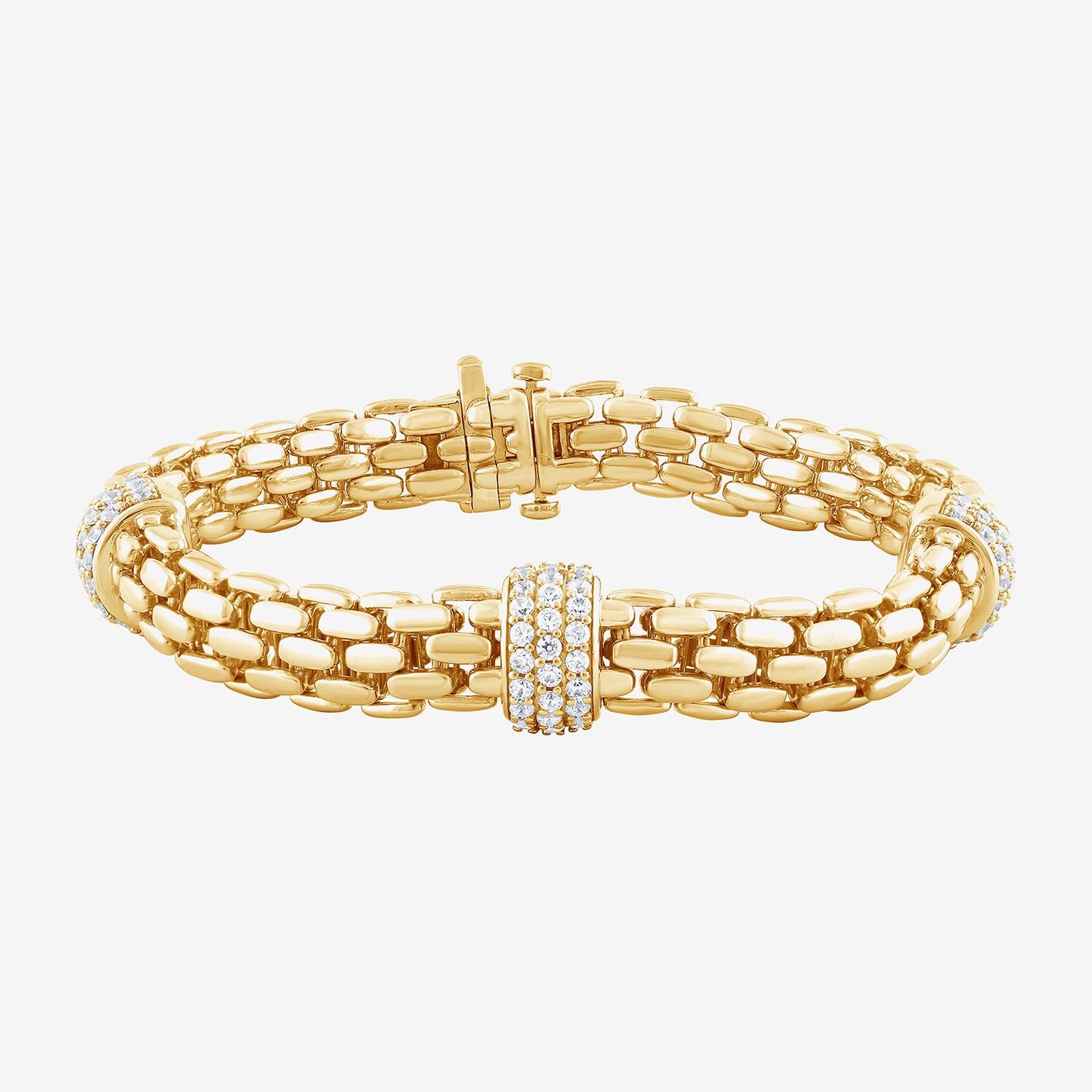 (F/Vs2) Womens 14K Gold Over Silver 8 Inch Solid Chain Bracelet
