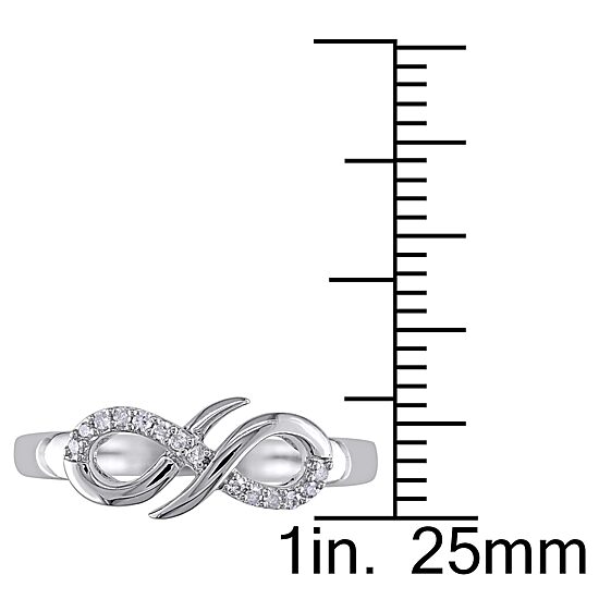 Womens Diamond Accent Natural White Diamond Sterling Silver Infinity Cocktail Ring