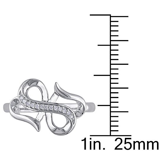 Womens Diamond Accent Natural White Diamond Sterling Silver Heart Infinity Cocktail Ring