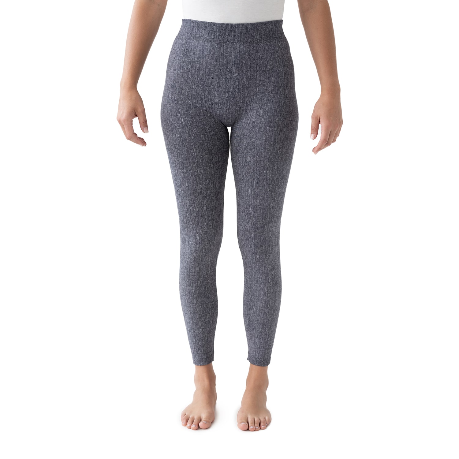 Muk Luks Faux Denim Womens Comfort Waistband Full Length Leggings