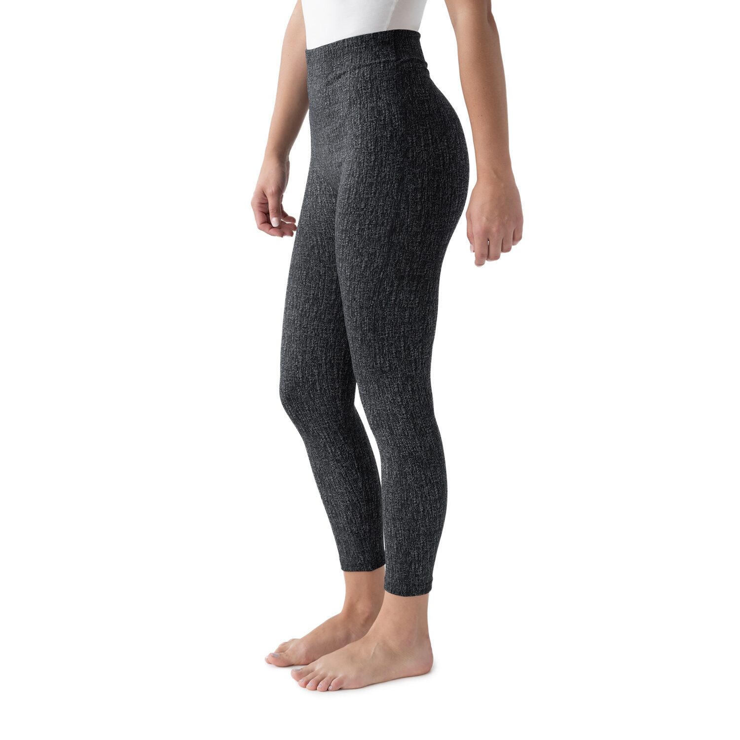 Muk Luks Faux Denim Womens Comfort Waistband Full Length Leggings