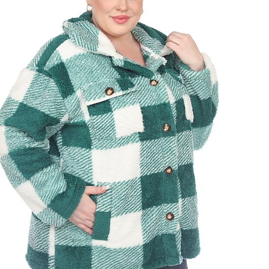 White Mark Womens Plus Lightweight Shirt Jacket