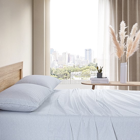 City Scene Cotton Percale 200TC Easy Care Sheet Set