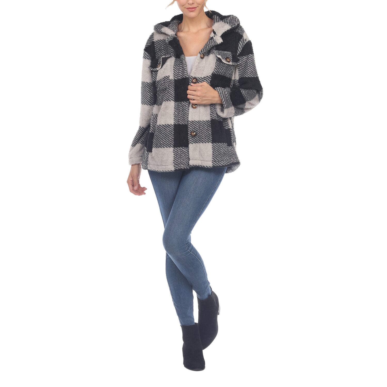 White Mark Womens Lightweight Shirt Jacket