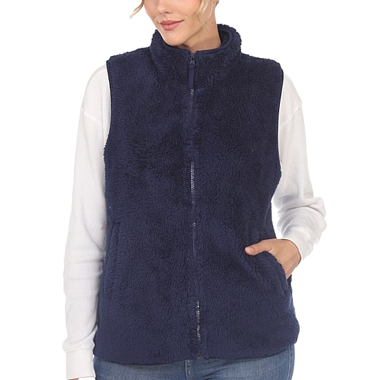 White Mark Womens Mock Neck Sleeveless Vest