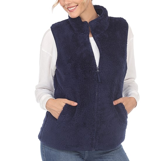 White Mark Womens Mock Neck Sleeveless Vest