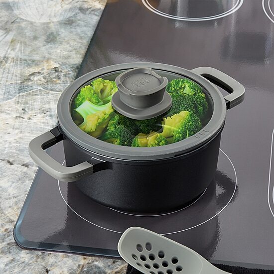 BergHOFF Leo Stone+  Cramic 3-qt. Non-Stick Stockpot with Lid