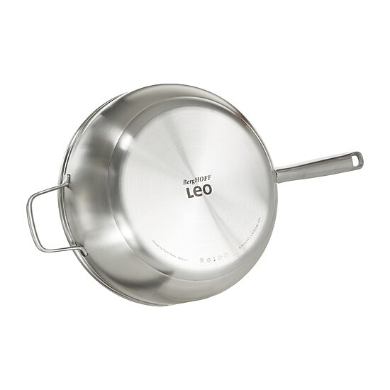 BergHOFF Leo Graphite Recycled 18/10 Stainless Steel 11" Wok with Glass Lid