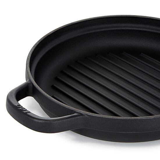 BergHOFF Leo Graphite Enamel Cast Iron 10.25" Round Grill Pan