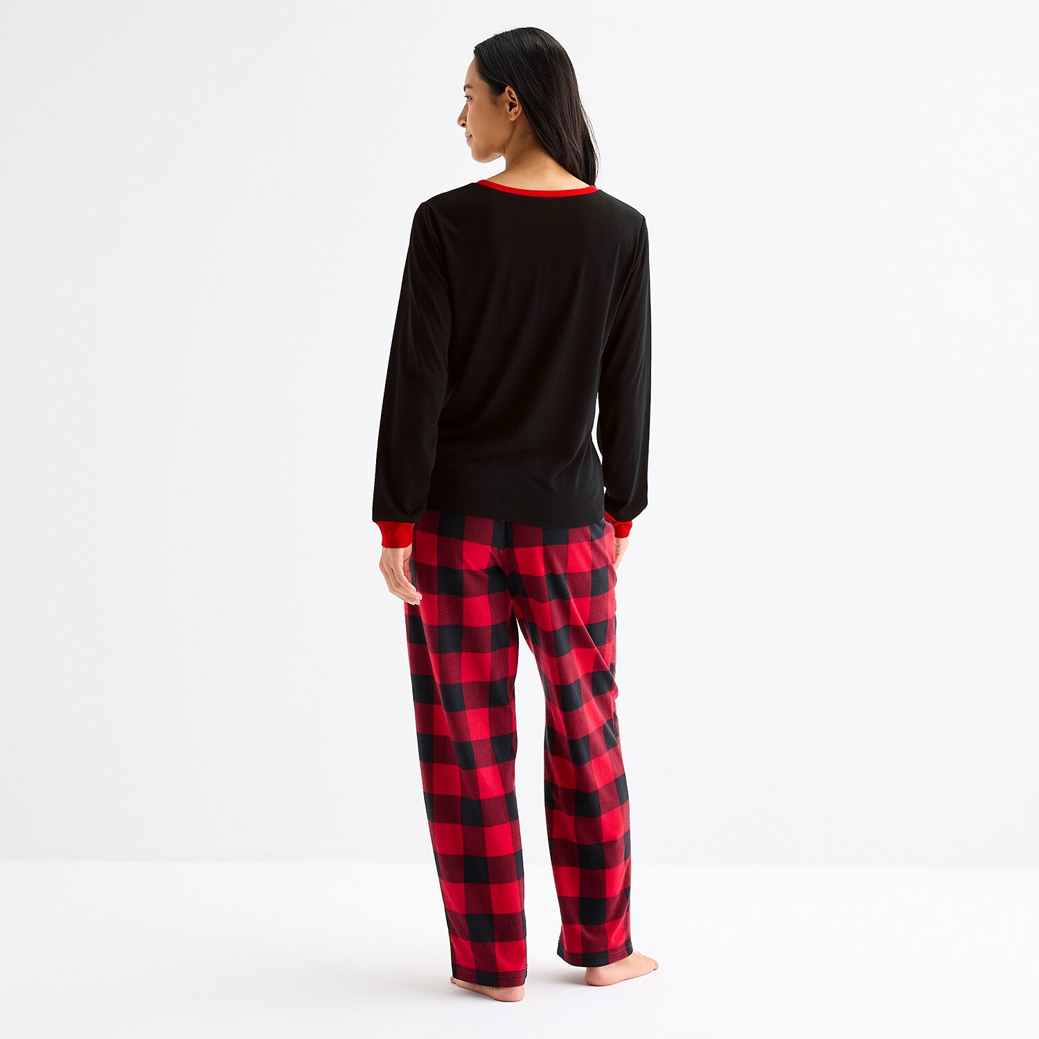 North Pole Trading Co. Moose Buffalo Womens Crew Neck Long Sleeve 2-pc. Matching Family Pajama Set