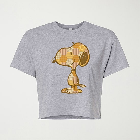 Womens Crew Neck Short Sleeve Regular Fit Snoopy Graphic T-Shirt