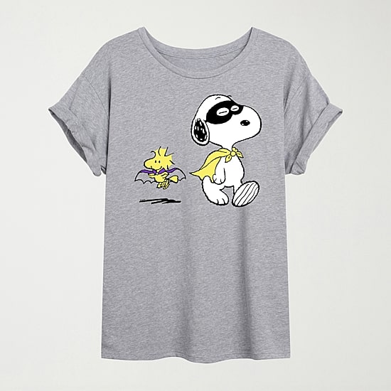 Womens Crew Neck Short Sleeve Regular Fit Snoopy Graphic T-Shirt