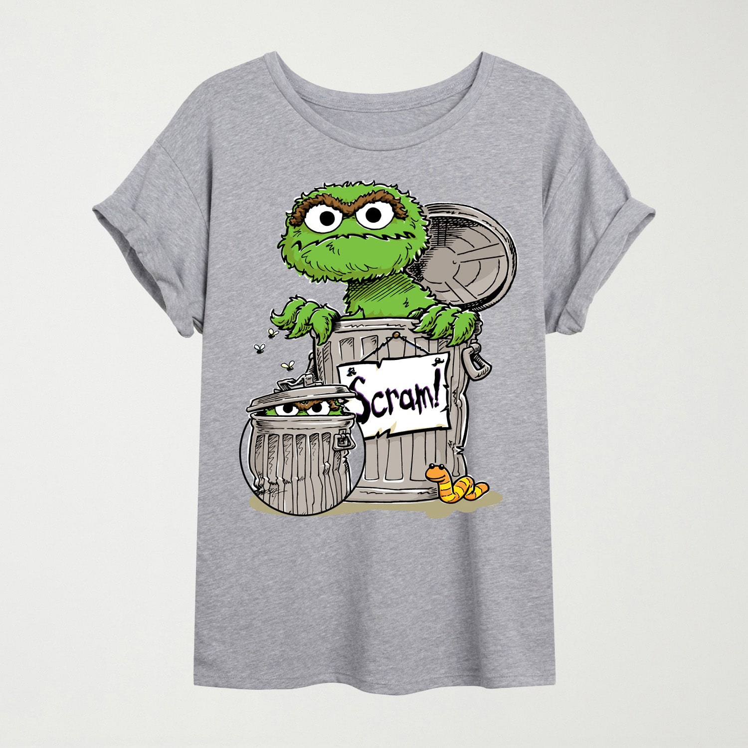 Womens Crew Neck Short Sleeve Regular Fit Sesame Street Graphic T-Shirt