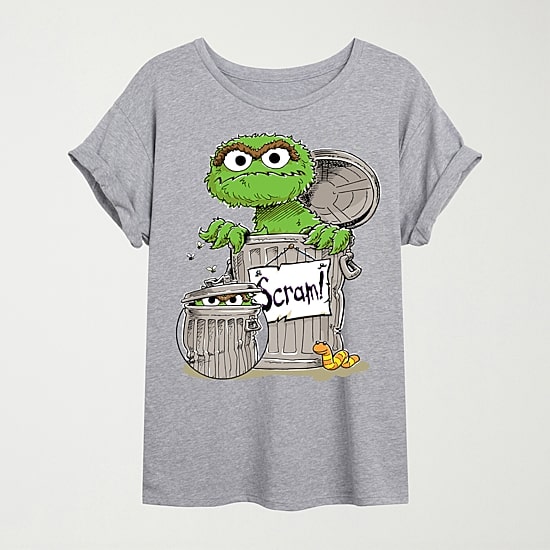 Womens Crew Neck Short Sleeve Regular Fit Sesame Street Graphic T-Shirt
