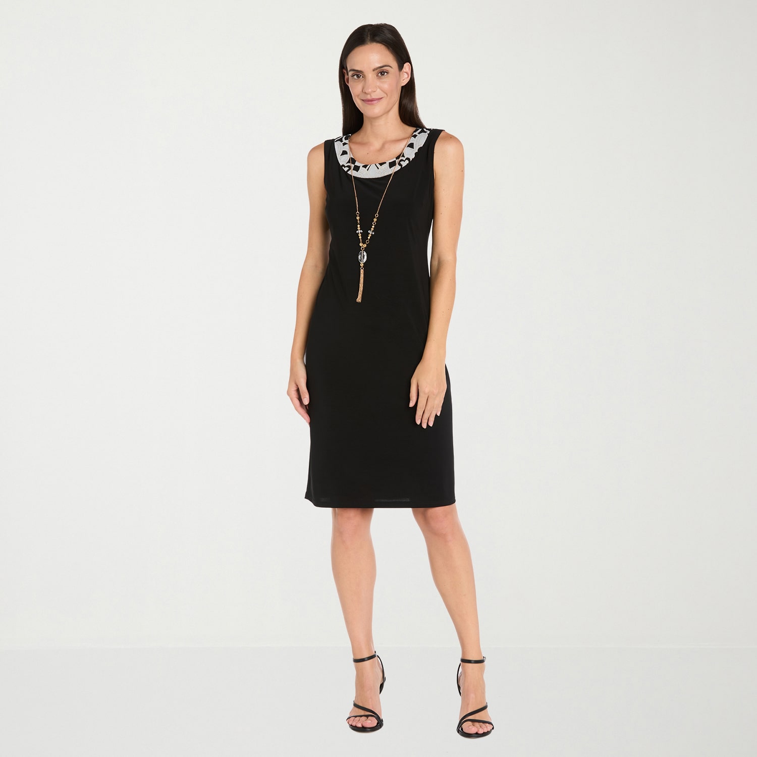 R & M Richards Womens Floral Jacket Dress With Removable Necklace