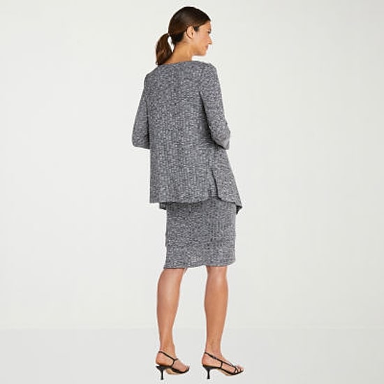 R & M Richards Womens Faux-Jacket Dress With Removable Necklace