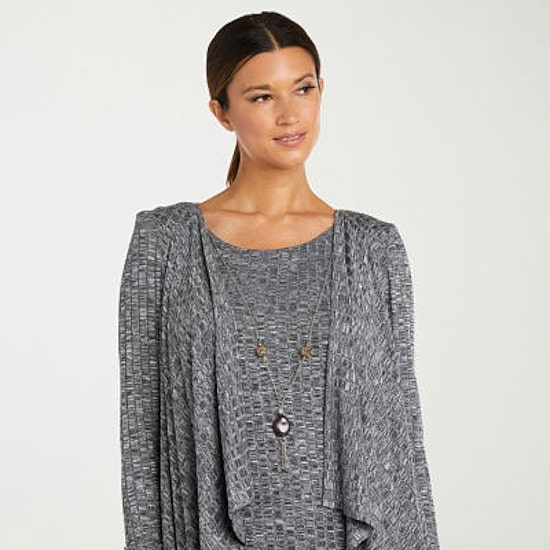 R & M Richards Womens Faux-Jacket Dress With Removable Necklace