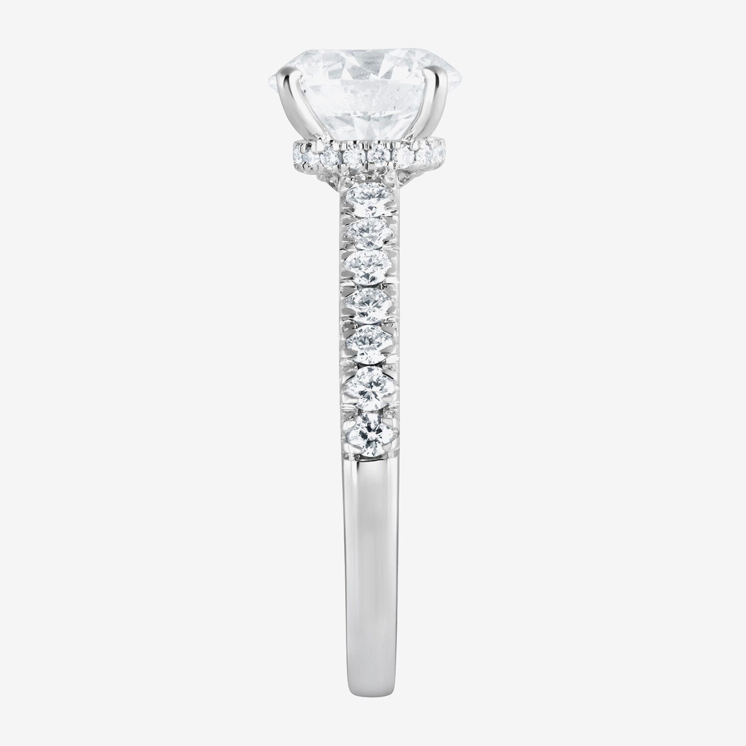 (H-I, Vs1-Vs2) Womens 2 CT. T.W. Lab Grown White Diamond 14K Gold Round Side Stone Engagement Ring