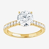 (H-I, Vs1-Vs2) Womens 2 CT. T.W. Lab Grown White Diamond 14K Gold Round Side Stone Engagement Ring