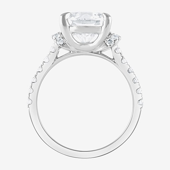 Signature By Modern Bride (F / Vs2) Womens 4 1/2 CT. T.W. Lab Grown White Diamond 14K Gold Round Side Stone Engagement Ring