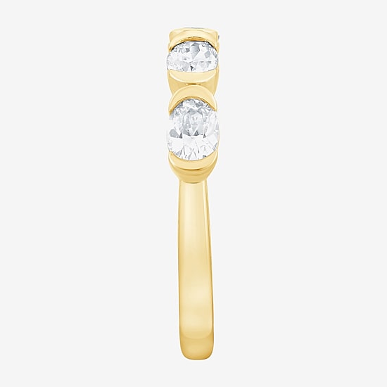 (F / Vs2) Womens 1 CT. T.W. Lab Grown White Diamond 10K Gold 5-Stone Band