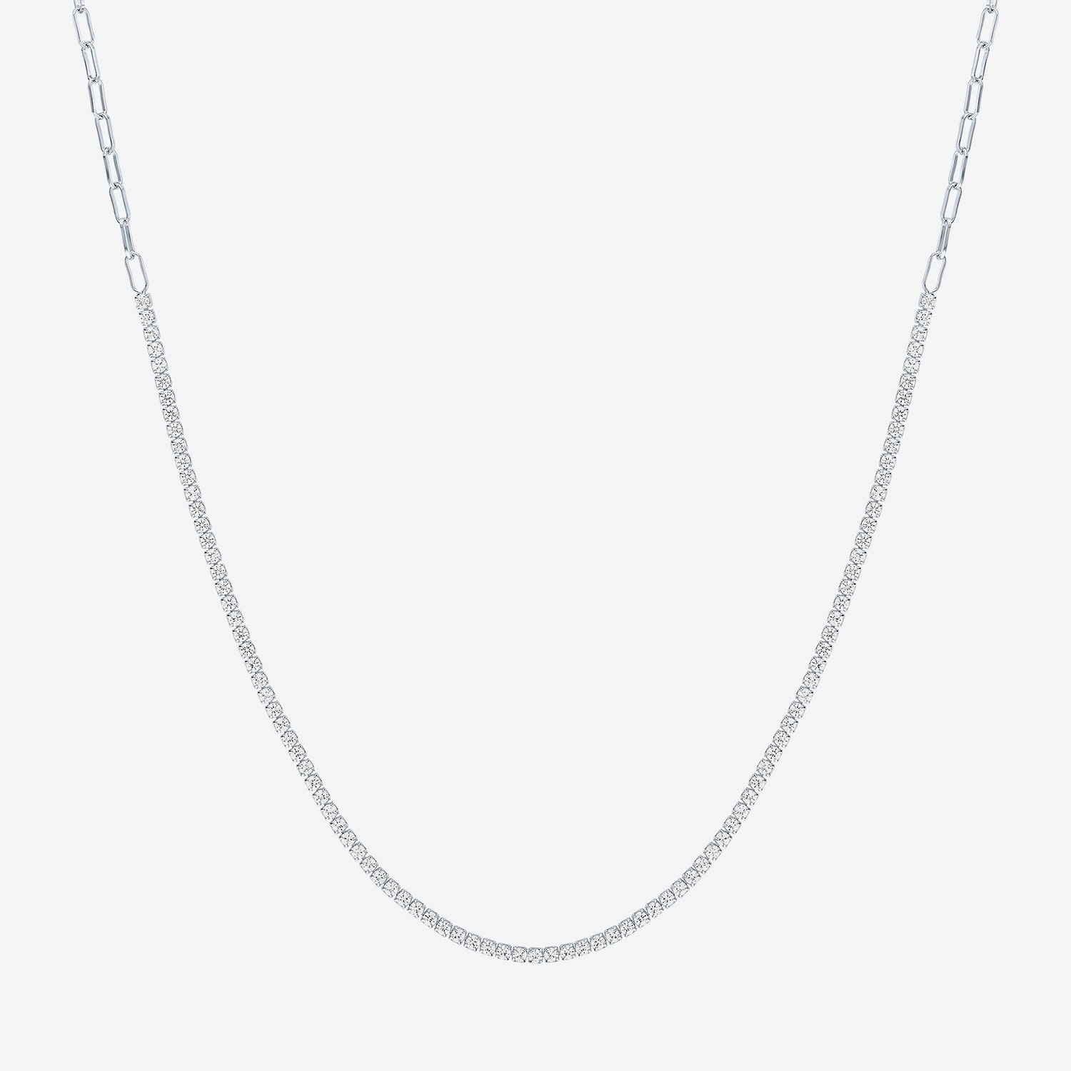 Yes, Please! Womens White Sapphire Sterling Silver 16 Inch Tennis Necklace
