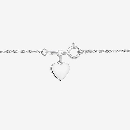 Hallmark Diamonds (I, I2) Womens 1/10 CT. T.W. Lab Grown White Diamond Sterling Silver Heart 18 Inch Pendant Necklace