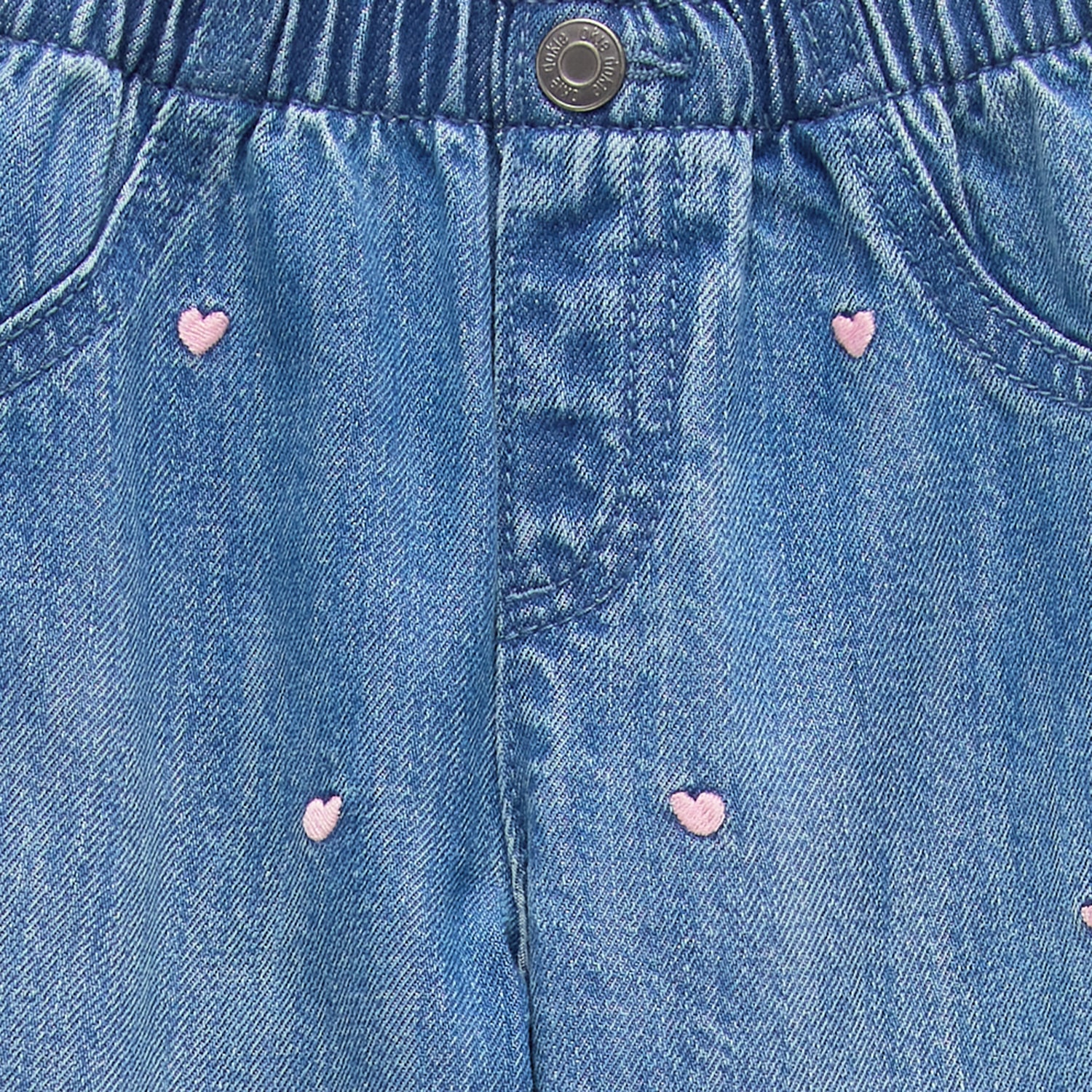 Okie Dokie Baby Girls Adjustable Waist Jogger Denim Jean