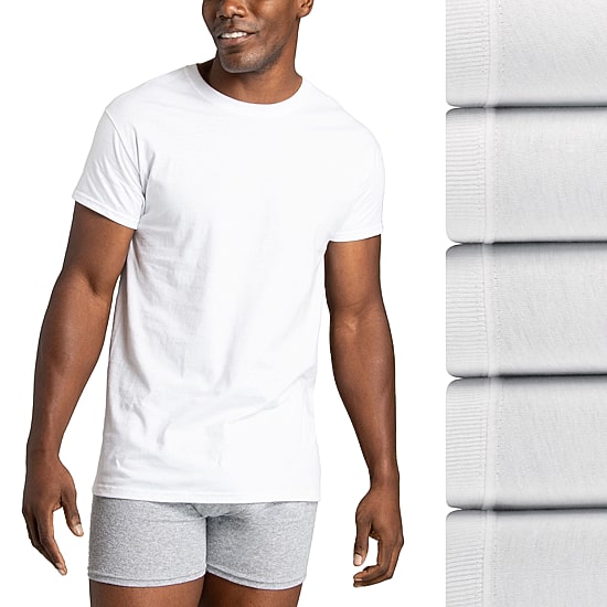Fruit of the Loom Premium Mens 5 Pack Short Sleeve Crew Neck Moisture Wicking T-Shirt